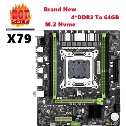 X79 Motherboard LGA 2011 PC Computer Mother Board Mircro-ATX M.2 Lga2011 Support Xeon E5 4* DDR3 REG ECC 64GB RAM Motherboards