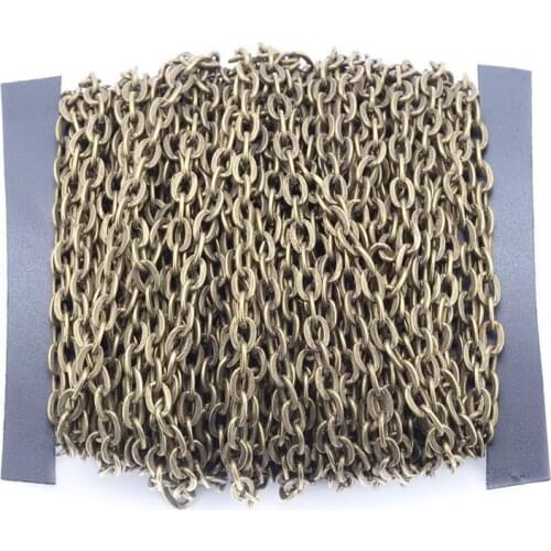 5mters/lot 5*8mm Metal Chains Bulk fit Necklace Bracelet Antique Bronze/Gold/Silver Color Rolo Chain For Jewelry Making Findings