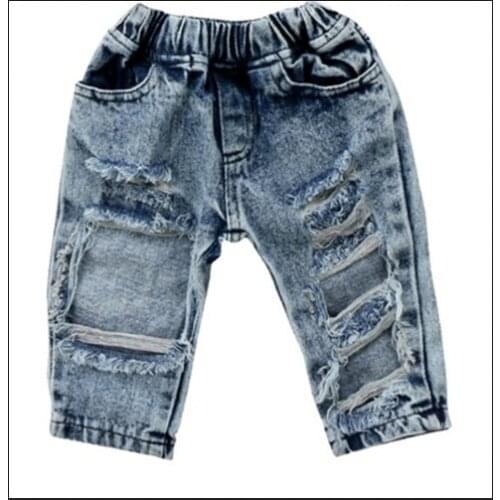 Newborn Infant Toddler Kids Baby Girls Fashion Bog Hole Jeans Pants Outfits Clothing