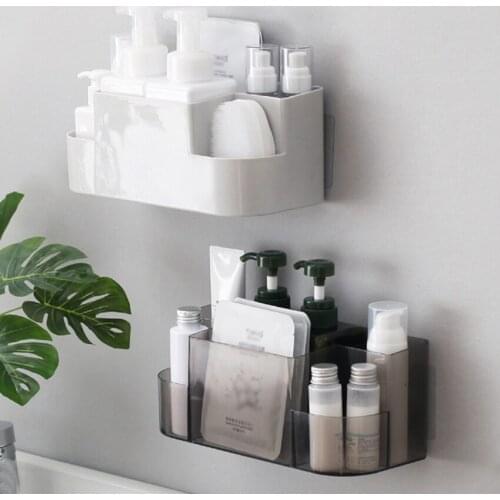 Bathroom Accessories Sets Bathroom Shelf Wall Hanging Punch-free Storage Rack Wall Suction Wall Plastic Toilet Bathroom