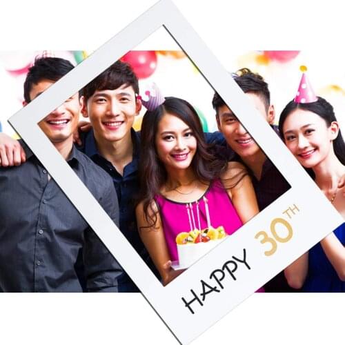 16 30 60 Birthday Photo Booth Frame Party Supplies Baby Birthday Party Decoration Flag Gifts for ladies Balloon Transparent Box