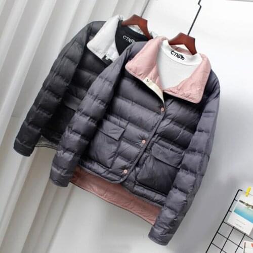 SEDUTMO 2020 Winter Oversize Ultra Light Duck Down Coat Women Casual Short Jackets Spring Pocket Thin Basic Parkas ED1508
