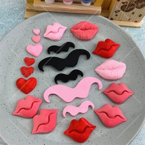 Lips Mouth And Moustache Silicone Mold Fondant Mould Cake Decorating Tools Chocolate Gumpaste Molds, Sugarcraft, Kitchen Gadgets