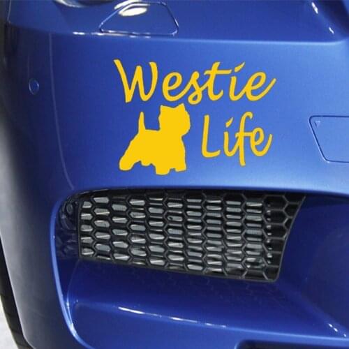 Pet Cartoon West Highland White Terrier Life Likable funny Sticker For Car Window motorcycles Truck Vinyl Decal Car Styling Jdm