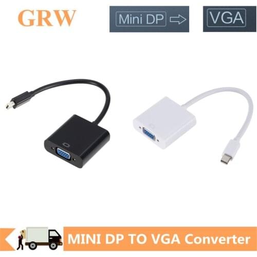 Grwibeou Mini DP to VGA Video Adapter 1080p Thunderbolt Male Display Port to Female VGA Cables Displayport to VGA DP Adapter