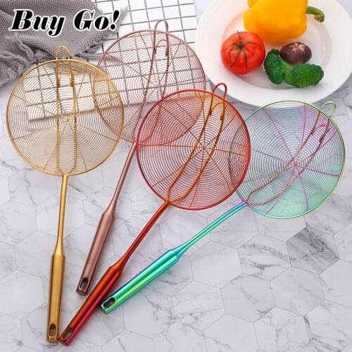 1PC Stainless Steel Strainer Mesh Hot Pot Skimmer Strainer Mesh Oval Fine Mesh Food Oil Strainer Ladle Strainers Kitchen Tools