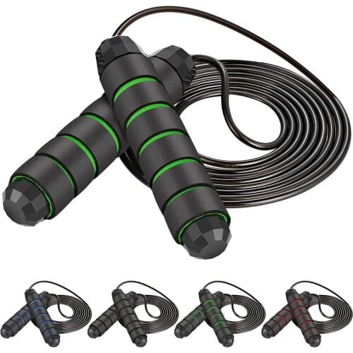 1PC Jump Rope with Ball Bearings Steel Skipping Rope Adjustable Anti-Slip Home Gym Fitness Training Equipment
