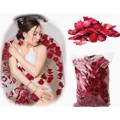 1 Pack Dried Rose Petals Natural Flower Bath Spa Whitening Shower Dry Rose Flower Petal Bathing Relieve Fragrant Body Massager