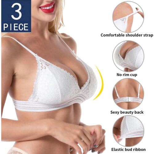 3pcs bra sexy bralette crop top Underwear push up strapless bra bh lace Female bra Lingerie Brassiere sujetador biustonosz