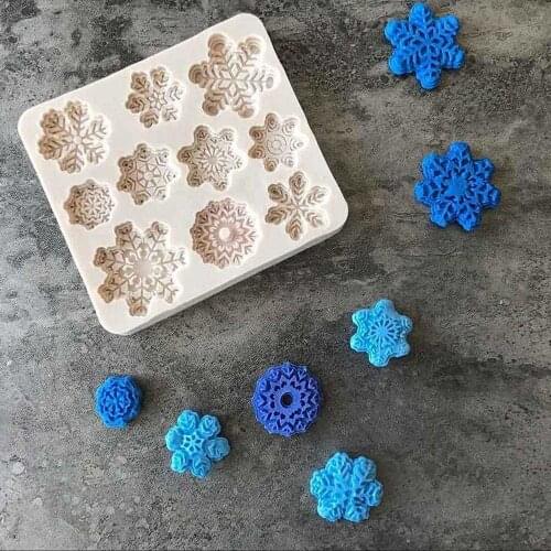 3D christmas decorations snowflake Lace chocolate Party DIY fondant baking cooking cake decorating tools silicone mold