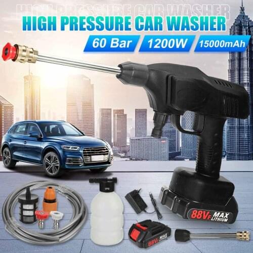 88VF High Pressure Car Washer 1200W Cordless Spray Water Gun With 15000mAh Battery Cleaner Machine Tool For Makita Battery 18V