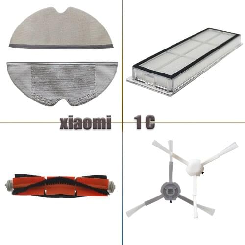 Robot Vacuum Cleaner Accessories For Xiaomi MI Robot Vacuum-Mop Mijia 1C STYTJ01ZHM Roller Brush Hepa Filter Mop Parts