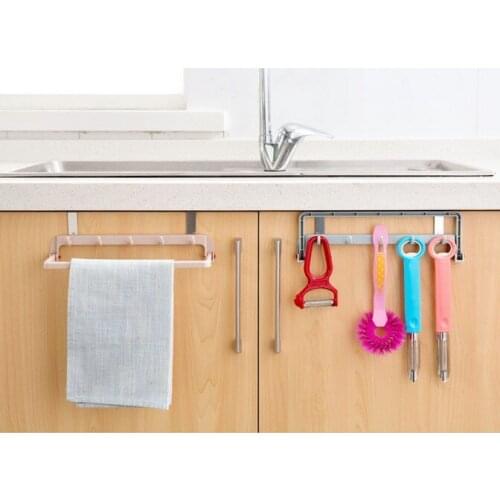 1PC New Automatic Folding Towel Rack Hanging Holder Organizer Bathroom Kitchen Cabinet Cupboard Hanger Storage Rack OK 0549