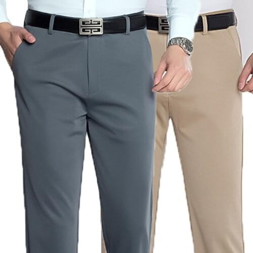 Summer Mens Casual Trousers High Quality New Business Straight Stretch Fashion Pants Male Color Trousers