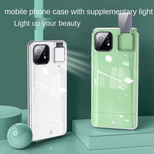 Fill Cell Phone Case Light Fill Light Selfie Beauty Ring Flash Mobile Phone Protective Cover Stable Shell For Xiaomi Mi 11 10 9