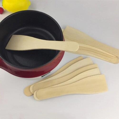 6pcs Wooden Spatula Durable Cooking Shovel Heat Resistant Small Non-stick Wood Turner Rice Spoon Kitchen Utensils