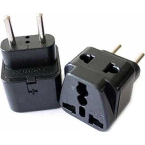 Electric Plug Universal Travel Socket 1 to 2 UK/US/EU/AU Outlet to EU/Brazil/Israel Splitter Plug Adapter Charger