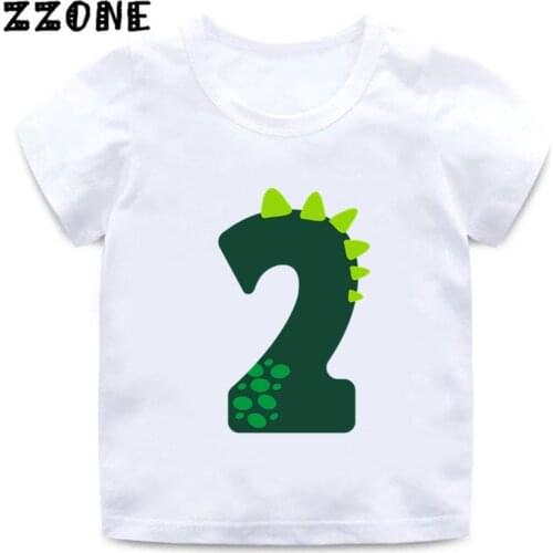 Boys Cute Little Dinosaur Birthday Number Cartoon T Shirt Children Dino Happy Birthday Present T-shirt Boy&Girl Gift Kid Clothes