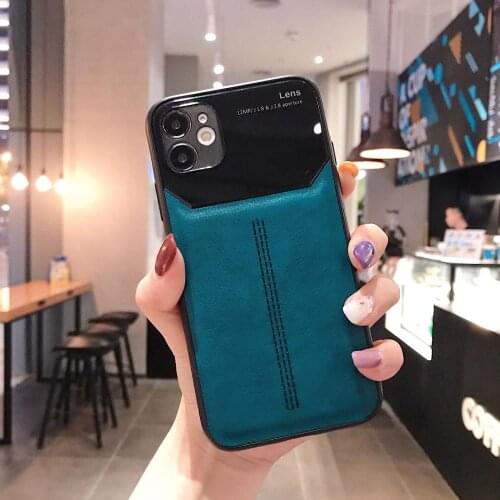 Pu leather half-pack mobile phone Case for iPh11 Pro Max XS X XR 6S 7 8 Plus Soft Cover Coque