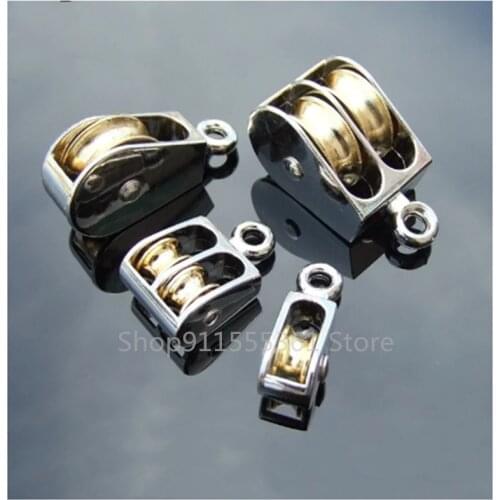 36/52/75mm Metal Sheave Zinc Alloy Fixed Pulley Crown Block And Tackle Lifting Wheel Mini Single/Double Pulley For DIY