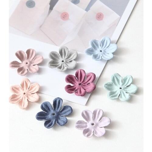 Microfiber PU Leather Flower Petal Single Layer Handmade Fabric Flowers For Hair Accessories,Crafts,Gifts