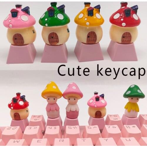 Cute Mushroom Personalized KeyCaps For Mechanical Keyboard Caps Cherry Mx PBT Single kawaii Custom Keycap Game Pink Diy Key Cap