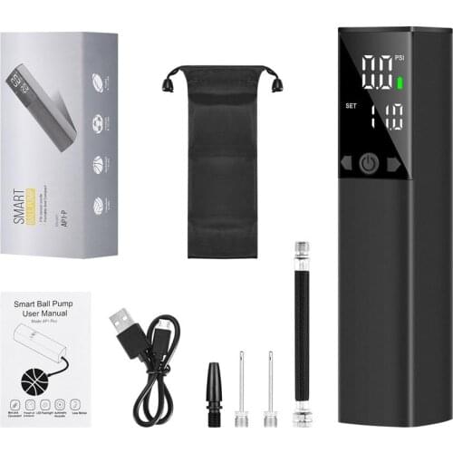 Mini Electric Ball Pump Portable Wireless USB Rechargeable Auto Stop LED Flash Light Basketball Air Pump