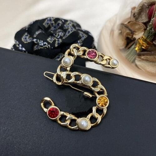 Fashion Jewelry For Women Girls Crystal Hairwear Barrettes Beautiful Girls Hairwear Jewelry Gold Color Letter 5 Hair Jewelry