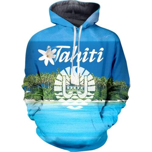 Fashion French Polynesia Art Tahiti Country Flag Sea Tribal Culture Retro Tracksuit 3D Print Men/Women Autumn Colorful Hoodies