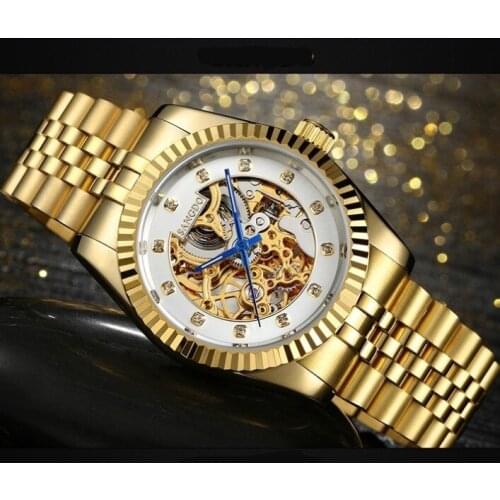 38mm Sangdo Luxury watchesho llow out Automatic Self-Wind movement Mechanical watches Plating 18K Gold color Mens watch SD054S
