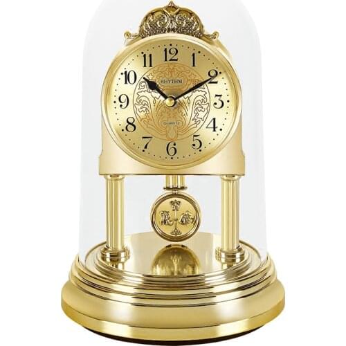 RHYTHM 8 inch Originality Desk Clock Silent Quartz Movement Study Table Clock Swing Pendulum and Rotating Pendulum home decor