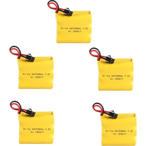 7.2V 700mah NiCD Battery with SM Plug For Rc toys Cars Tanks Robots Boats Guns 700 mah 7.2 v Battery AA Battery X model 1-10PCS