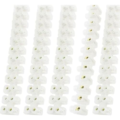 NEW 5 Pcs X3-0512 400V 5A 12 Position 2 Row Plastic Screw Terminal Block