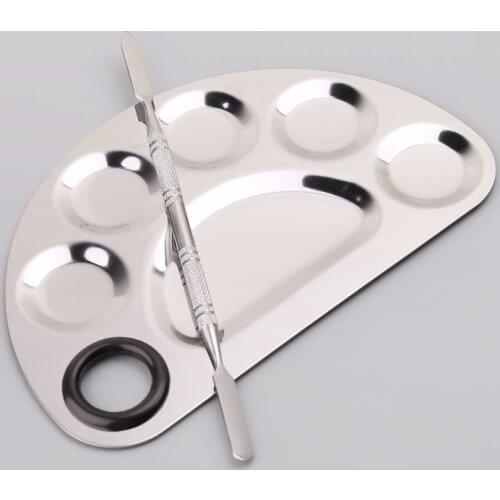 5 styles Optional Stainless Steel Paint Palette For Water Color Acrylic Makeup Palette Watercolor Oil Painting Art School Supply