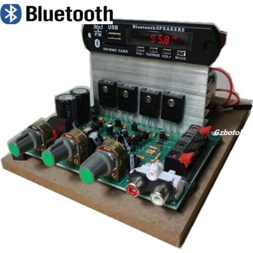 220V super power bluetooth amplifier board hifi display ring transformer four transistor amplifier/low noise 150W +150W