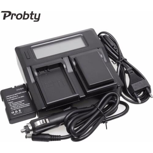 PROBTY 2Pcs EN-EL14 ENEL14 EN EL14 Camera Batteries + LCD Dual Charger For Nikon D5200 D3100 D3200 D5100 P7000 P7100 Camera