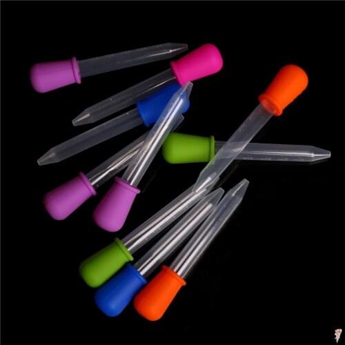Clear 5ML Silicone Plastic Baby Medicine Dropper Spoon Pipette Liquid Food Dropper Burette 12cm*2cm random color