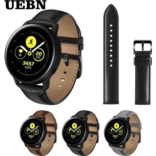 UEBN 20mm Leather strap for Samsung galaxy active 2 Replacement Band For Samsung Gear S2 Sport amazfit bip Smart watchbands