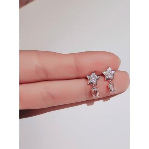 Shining Star Zircon Studs Earrings Crystal Earrings Mini Studs Earrings Fashion Womens Wedding Party Luxury Jewelry Lover Gift
