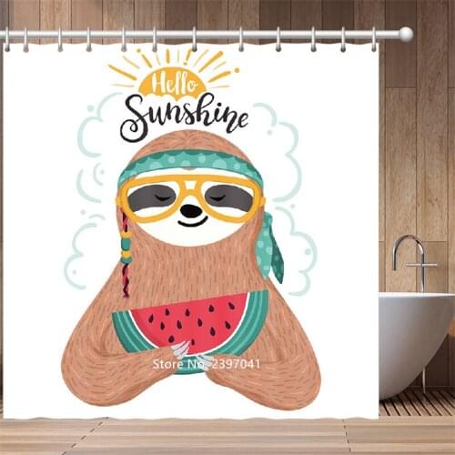 Modern Nordic Bohemian Style Shower Curtain Bathroom Partition Waterproof and Mildewproof Washable Home Decor with Hooks