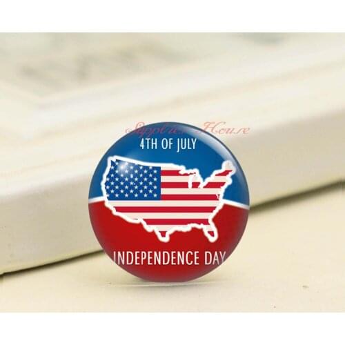 Handmade Round Flag photo glass Cabochons, Jewelry Finding Cameo Pendant Settings, (F006-1456)