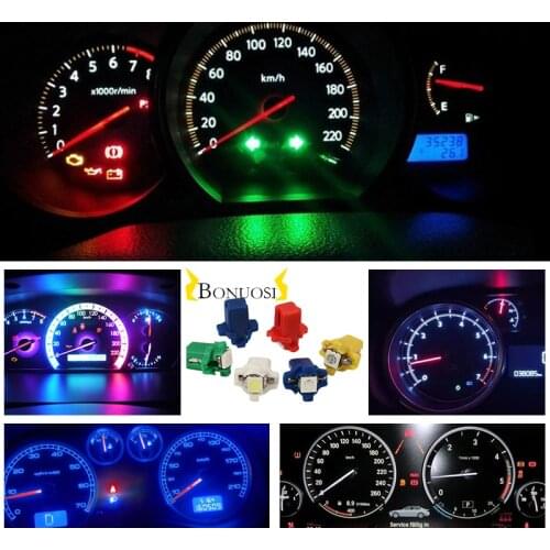 10x B8.3 B8.3D Led Car Auto 1 SMD 5050 T5 Lamp Car Instrument Dash Dashboard Light Instrument Panel Signal BulbSignal Lamp