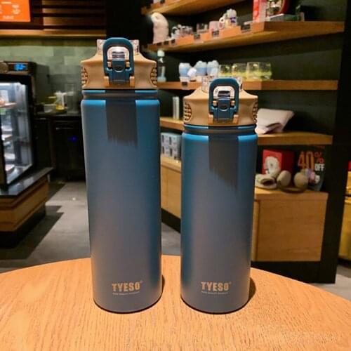 530/750Ml Thermos Mug With Straw Stainless Steel Lid Thermal Insulation Straight Cup Thermal Water Bottle Tumbler Thermocup