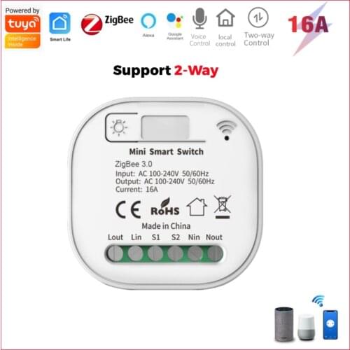 Tuya ZigBee 16A Smart Light Switch Automation DIY Breaker Module Supports 2 Way Control Timer Work With Alexa Google Home