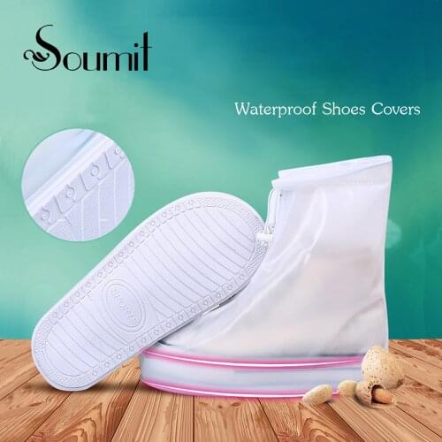 Soumit Waterproof Rain Shoe Cover for Men Women Rainy Day All Seasons Shoes Protector Boot Covers Reusable Overshoes Accessories