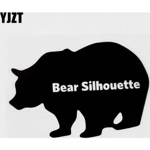 YJZT 13CMX8.7CM Fun Animal Bear Silhouette Vimyl Car Sticker Decal Black/Silver 8C-0225