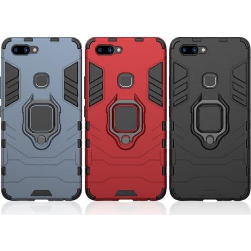Armor 2 in 1Magnetic Car Holder Kickstand Finger Ring Shockproof Cover Case for VIVO X20