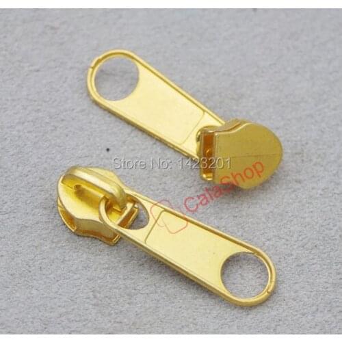 100 pcs / Lot Slider Pull 5# Molded Zipper Puller for Repair Replace Kit Stop Gold F195C8 Free Shipping