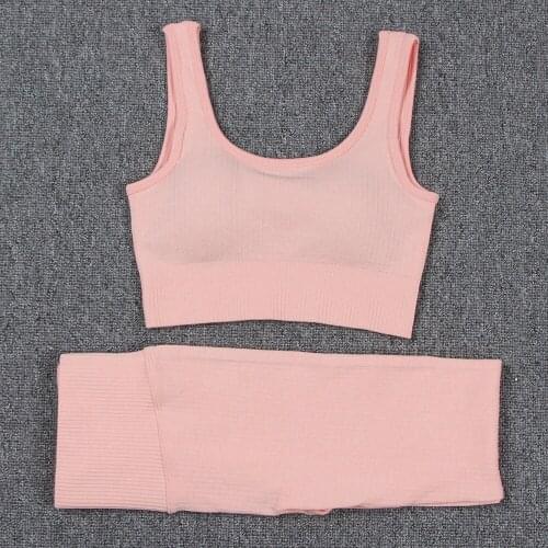2Pcs Seamless Fitness Clothing Yoga Set Comfortable Clothes Sport Suits Gym Set Sexy Sports Bra High Waist Leggings Sports Suits