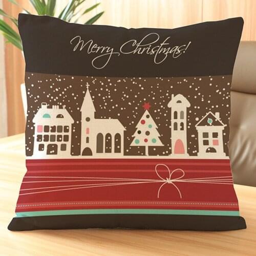 2021 Christmas Decoration Throw Pillow Cover New Year Xmas Ambience Gift Cushion Cover Home Decor Sofa Chair Square Pillow Case